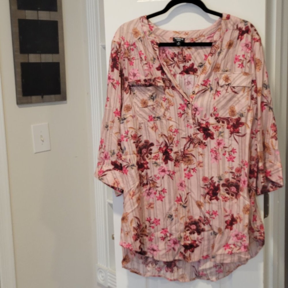 Harper - Pink Stripe & Floral Blouse
